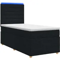 vidaXL Boxspringbed met matras, zwart, 90 x 200 cm, gestoffeerd