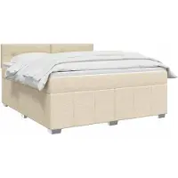 vidaXL Boxspringbed met matras Crèmekleurig 140 x 200 cm Stof