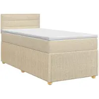 vidaXL Boxspringbed met matras Crèmekleurig 100 x 200 cm Stof