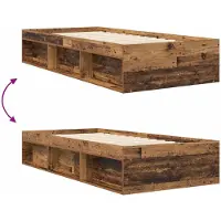 vidaXL Bedframe met opbergruimte, gerecycled hout, 80 x 200 cm, houtvezel