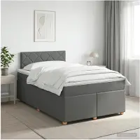 vidaXL Boxspringbed met matras Donkergrijs 120 x 200 cm Stof