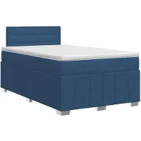vidaXL Boxspringbed met matras met hoofdeinde Blauw 120 x 200 cm Stof