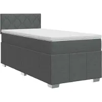 vidaXL Boxspringbed met matras Donkergrijs 90 x 190 cm Stof