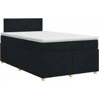 vidaXL Boxspringbed met matras met hoofdeinde Zwart 120 x 200 cm Stof