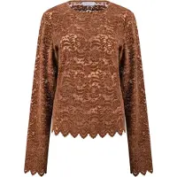 NUKUS Dames Tops & T-shirts Wies Top Lace - Bruin - Maat L