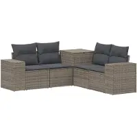 vidaXL Bankstel 5 st Grijs en Donkergrijs 200 x 200 x 85 cm