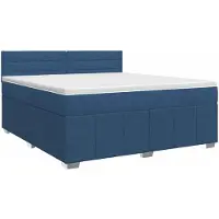 vidaXL Boxspringbed met matras met hoofdeinde Blauw 140 x 200 cm Stof