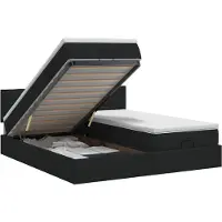 vidaXL Ottoman bed met matras met hoofdeinde 2 st Zwart Stof