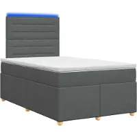 vidaXL Boxspringbed met matras, donkergrijs, 120 x 200 cm, met stoffen bekleding