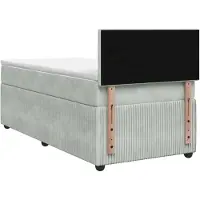 vidaXL Boxspringbed met matras, lichtgrijs, 90 x 190 cm, fluweel