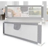 OEM Universeel kinderbed met steunlatten, 200 cm lang, verstelbaar, zwart met beschermhoezen, kinderbed met veiligheidsfunctie