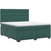 vidaXL boxspringbed met matras, donkergroen, 140 x 190 cm, fluweel