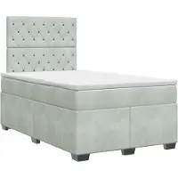 vidaXL Boxspringbed met matras Lichtgrijs 120 x 190 cm Fluweel