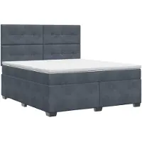 vidaXL Boxspringbed met matras Donkergrijs 140 x 190 cm Fluweel