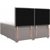 vidaXL Boxspringbed met matras Taupe 140 x 190 cm Stof