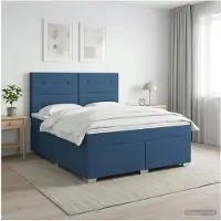 vidaXL Boxspringbed met matras Blauw 140 x 200 cm Stof