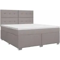 vidaXL Boxspringbed met matras Taupe 140 x 190 cm Stof