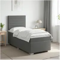 vidaXL Boxspringbed met matras Donkergrijs 80 x 200 cm Stof