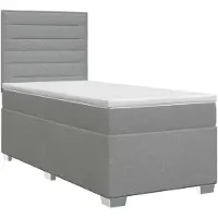 vidaXL Boxspringbed met matras Lichtgrijs 80 x 200 cm Stof