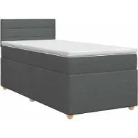 vidaXL Boxspringbed met matras Donkergrijs 90 x 190 cm Stof