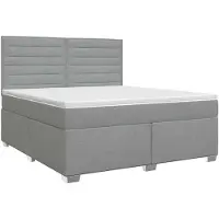 vidaXL Boxspringbed met matras Lichtgrijs 140 x 200 cm Stof
