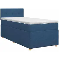 vidaXL Boxspringbed met matras en hoofdeinde, blauw, 100 x 200 cm, stof