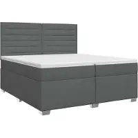 vidaXL Boxspringbed met matras Donkergrijs 200 x 200 cm Stof