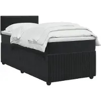 vidaXL Boxspringbed met matras Zwart 90 x 190 cm Fluweel