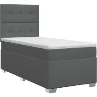 vidaXL Boxspringbed met matras Donkergrijs 80 x 200 cm Stof