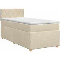 vidaXL Boxspringbed met matras Crèmekleurig 100 x 200 cm Stof