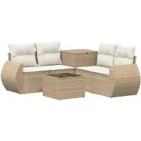 vidaXL Bankstel 6 st Beige en Crème Wit 55 x 55 x 37 cm
