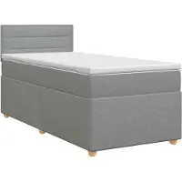 vidaXL Boxspringbed met matras Lichtgrijs 90 x 200 cm Stof
