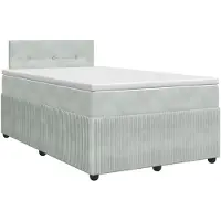 vidaXL Boxspringbed met matras Lichtgrijs 120 x 200 cm Fluweel