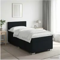 vidaXL Boxspringbed met matras, zwart, 100 x 200 cm, gestoffeerd