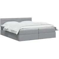 vidaXL Opbergbed met hoofdeinde, 2 stuks, lichtgrijs, kunstleer