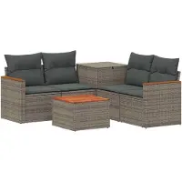 vidaXL Bankstel 6 st Grijs en Donkergrijs 55 x 55 x 37 cm