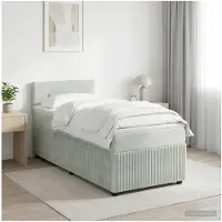 vidaXL Boxspringbed met matras Lichtgrijs 90 x 190 cm Fluweel