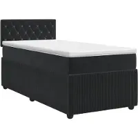 vidaXL Boxspringbed met matras Zwart 80 x 200 cm Fluweel