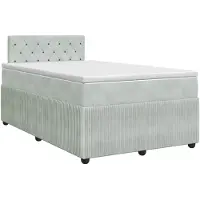 vidaXL Boxspringbed met matras Lichtgrijs 120 x 200 cm Fluweel