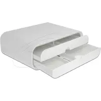 DeLOCK ergonomische monitor standaard/verhoger met 2 lades - M / wit
