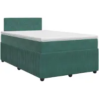 vidaXL Boxspringbed met matras Donkergroen 120 x 190 cm Fluweel