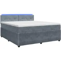 Syfax Boxspringbed met matras Donkergrijs 160 x 200 cm Fluweel
