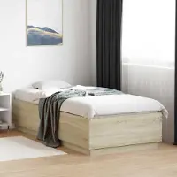 Prolenta Maison Exclusive - Bedframe met LED-verlichting, Sonoma-eikenhoutlook, 80 x 200 cm, houtvezel