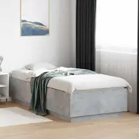 Prolenta Maison Exclusive - Bedframe met LED-verlichting, betonkleur, 80 x 200 cm, houtvezel