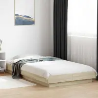 Prolenta Maison Exclusive - Bedframe met LED-verlichting, Sonoma-eikenhoutlook, 80 x 200 cm, houtvezel