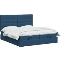 vidaXL Ottoman bed met matras met hoofdeinde 2 st Blauw Stof