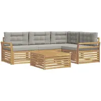 Syfax Buiten bankenset 5 pcs Wit en Lichtgrijs 79 x 79 x 37 cm