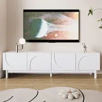 Sonstiges TV-kast, salontafel, woonkamer, met golfvormige deuren, 169x34x45,5 cm, wit