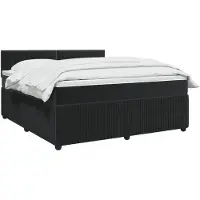 vidaXL Boxspringbed met matras, zwart, 140 x 190 cm, fluweel