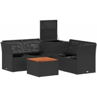 vidaXL Bankstel 6 st Zwart en Crème Wit 55 x 55 x 37 cm